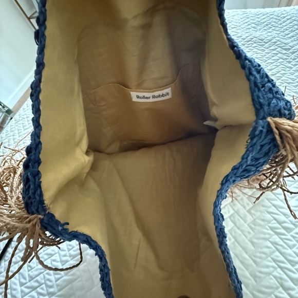 Roller Rabbit Blue and Tan Tote Bag - Picture 3 of 3